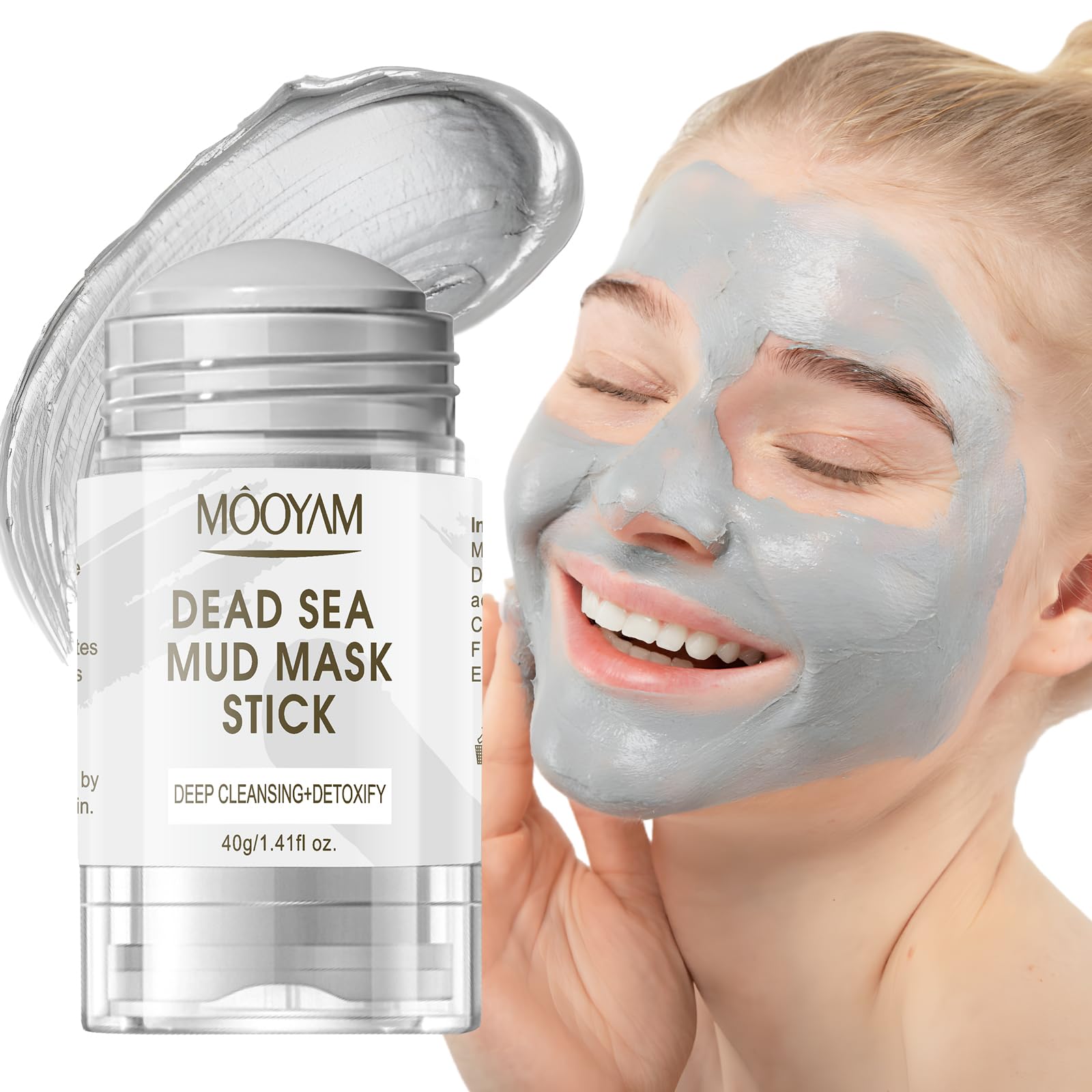 GUOYAOLIFU Clay Mask for Face, Dead Sea Mud Mask Stick Purifying Face Mask Deeping Cleanser Blackhead Detoxify Blemished Skin Oil Control, Dead Sea Mud Mask Skin Care for All Skin Types